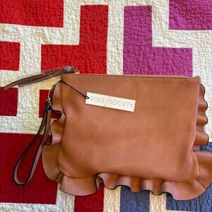 Sole Society light brown bag clutch purse NWT